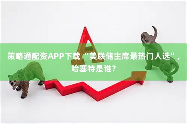 策略通配资APP下载 “美联储主席最热门人选”，哈塞特是谁？